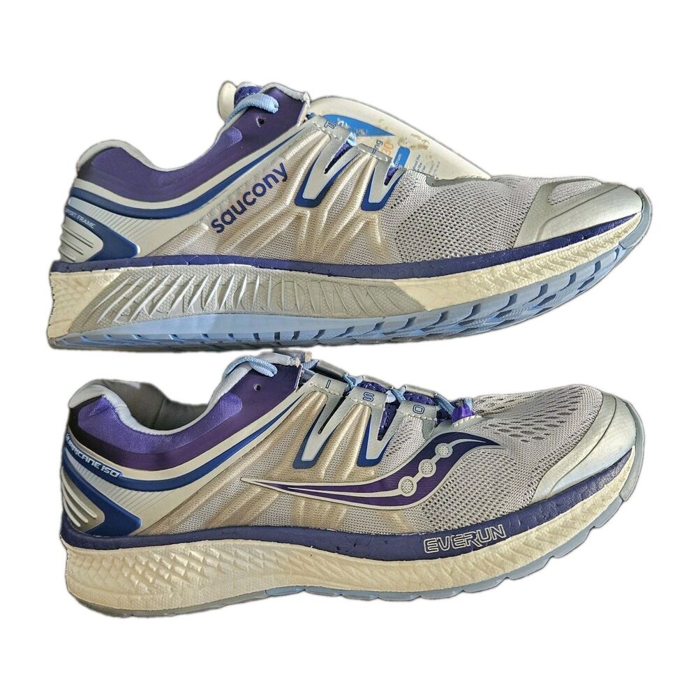 Saucony Hurricane ISO Running Shoes Sz 9.5 Gray Blue Purple S10412-1